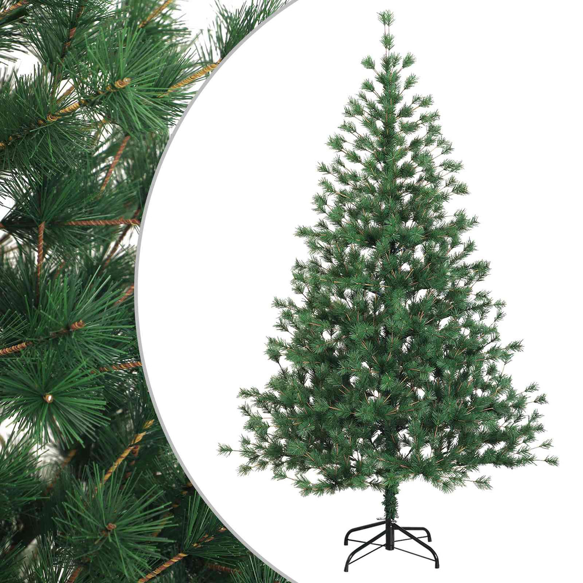 vidaXL Artificial Hinged Christmas Tree 240 cm PVC and Metal Green