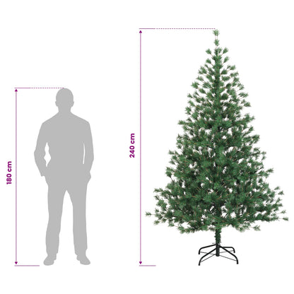 vidaXL Artificial Hinged Christmas Tree 240 cm PVC and Metal Green