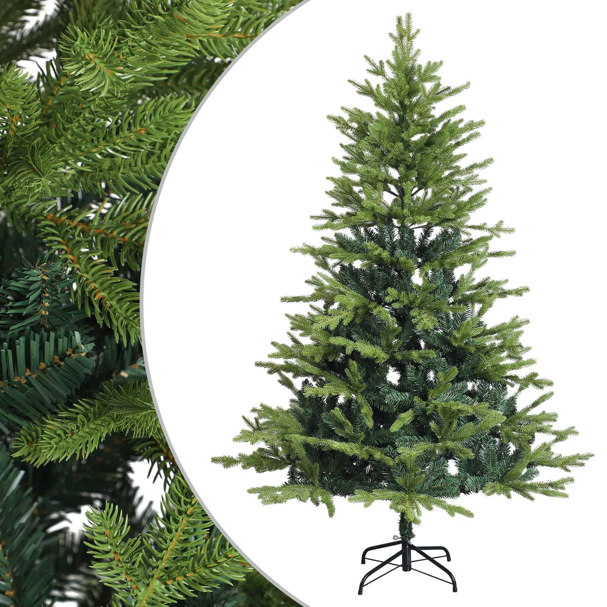 vidaXL Artificial Hinged Christmas Tree 120 cm PVC and Metal Green