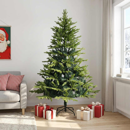 vidaXL Artificial Hinged Christmas Tree 210 cm PVC and Metal Green