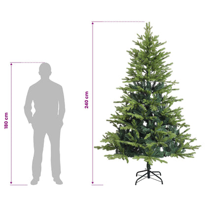 vidaXL Artificial Hinged Christmas Tree 240 cm PVC and Metal Green