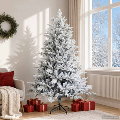 vidaXL Artificial Hinged Christmas Tree 180 cm PVC and Metal