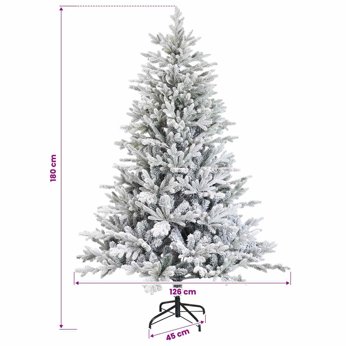 vidaXL Artificial Hinged Christmas Tree 180 cm PVC and Metal