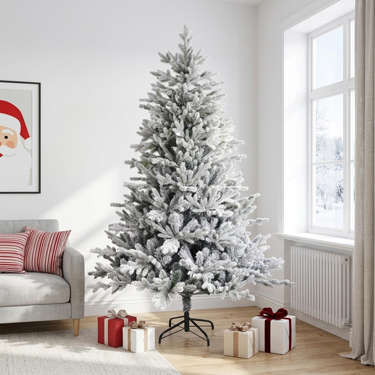 vidaXL Artificial Hinged Christmas Tree 240 cm PVC and Metal