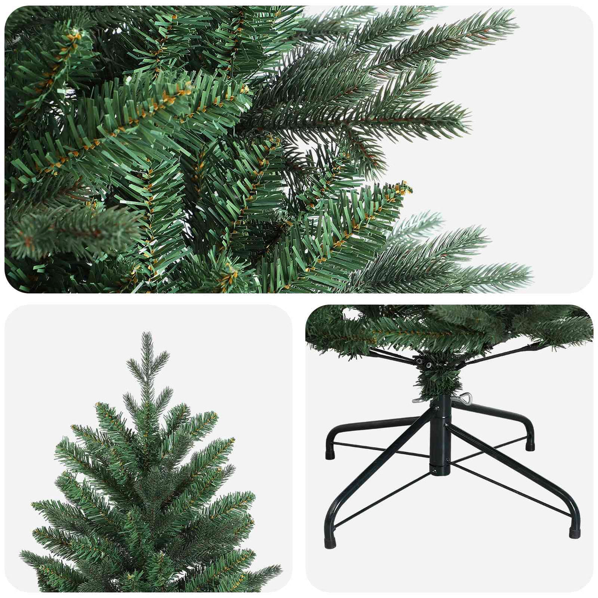 vidaXL Artificial Hinged Christmas Tree 180 cm PVC and PE Green