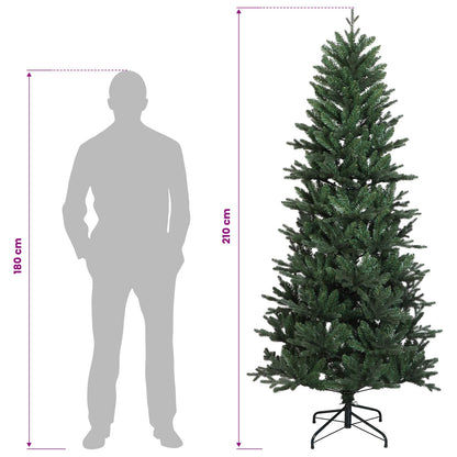 vidaXL Artificial Hinged Christmas Tree 210 cm PVC and PE Green