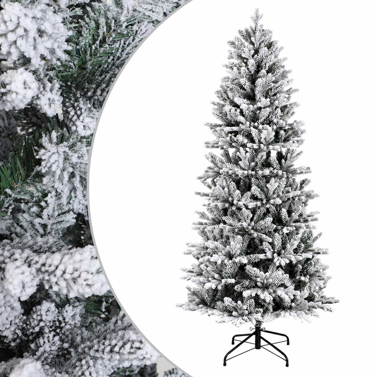 vidaXL Artificial Hinged Christmas Tree 210 cm PVC and PE