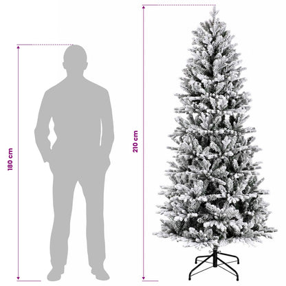 vidaXL Artificial Hinged Christmas Tree 210 cm PVC and PE