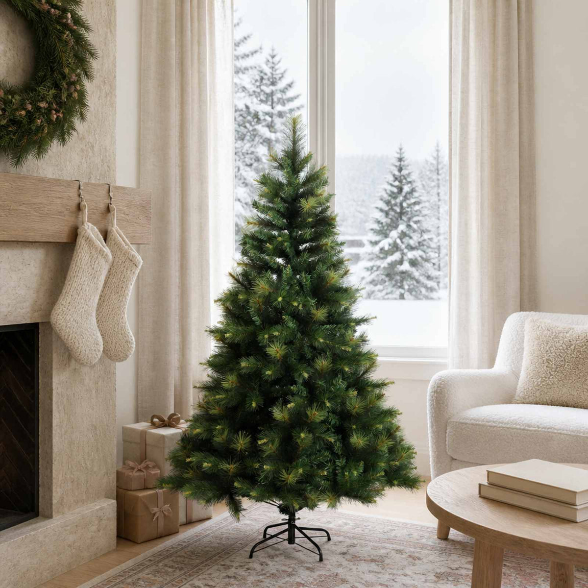 vidaXL Artificial Hinged Christmas Tree 120 cm PVC and Metal Green