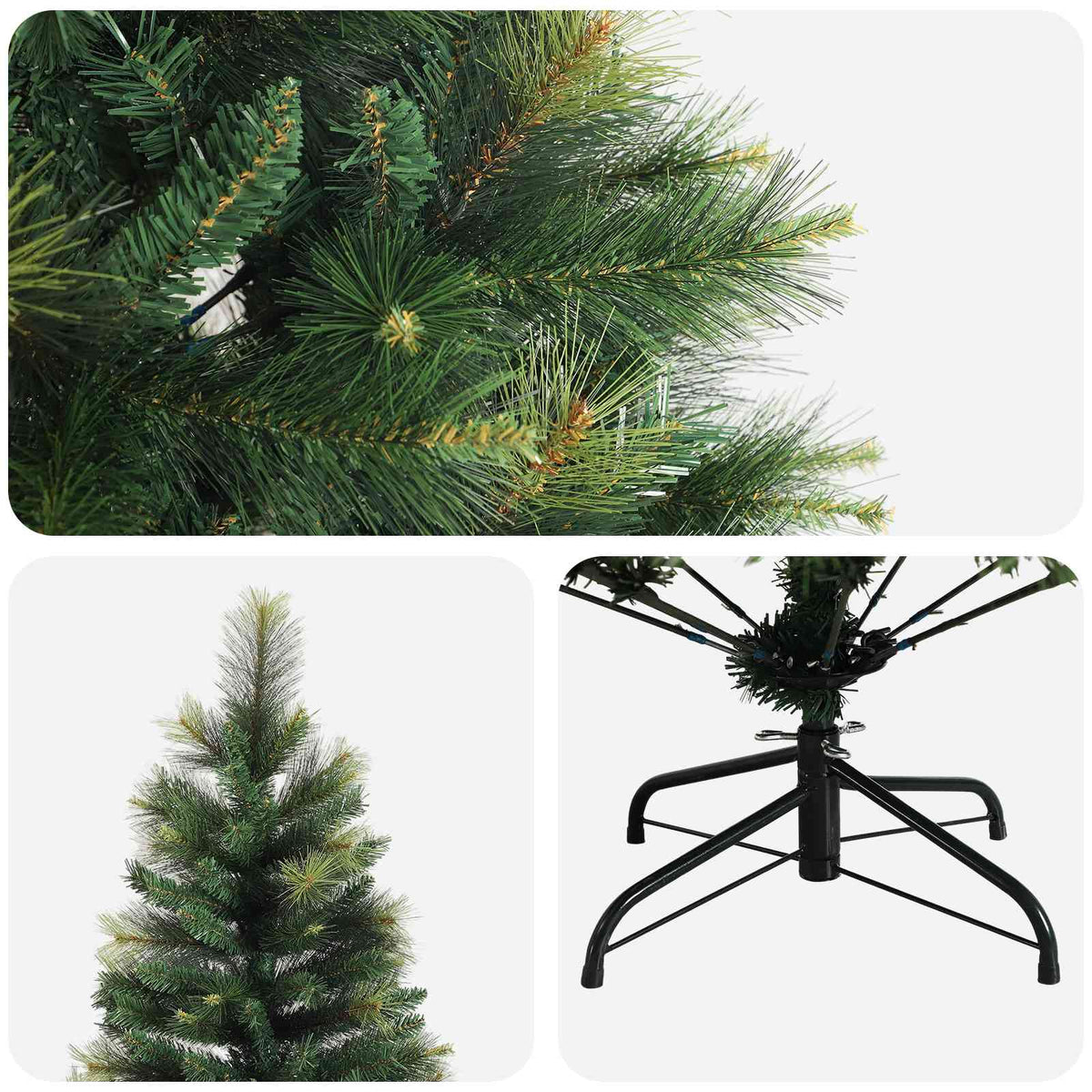 vidaXL Artificial Hinged Christmas Tree 120 cm PVC and Metal Green