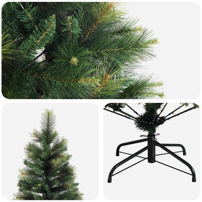 vidaXL Artificial Hinged Christmas Tree 210 cm PVC and Metal Green