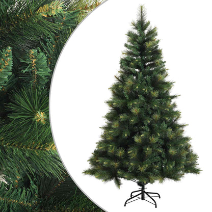 vidaXL Artificial Hinged Christmas Tree 210 cm PVC and Metal Green