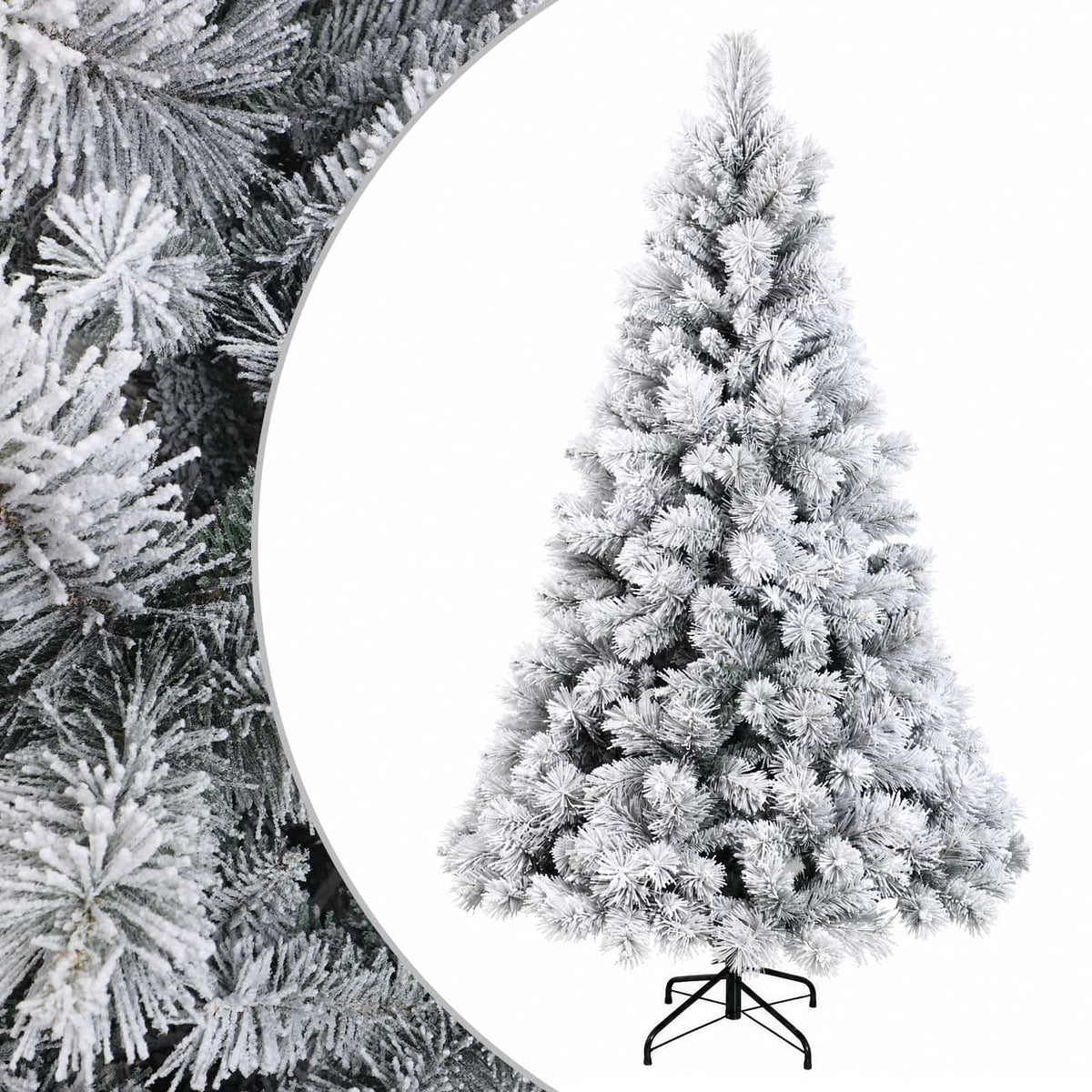 vidaXL Artificial Hinged Christmas Tree 180 cm PVC and Metal