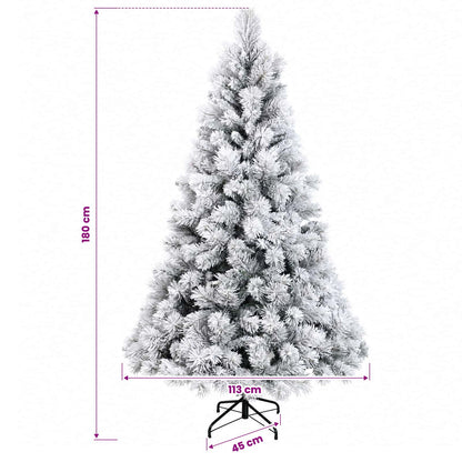vidaXL Artificial Hinged Christmas Tree 180 cm PVC and Metal