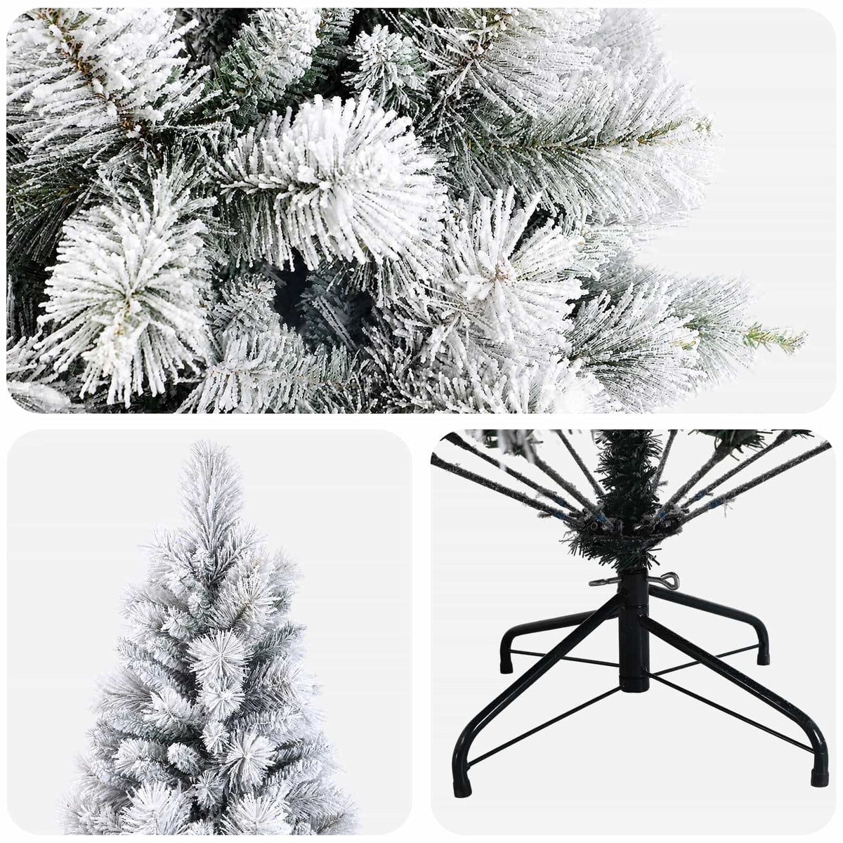 vidaXL Artificial Hinged Christmas Tree 210 cm PVC and Metal