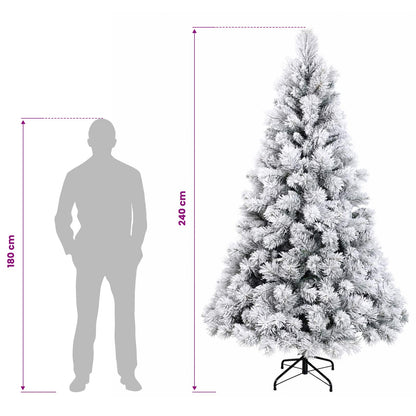 vidaXL Artificial Hinged Christmas Tree 240 cm PVC and Metal