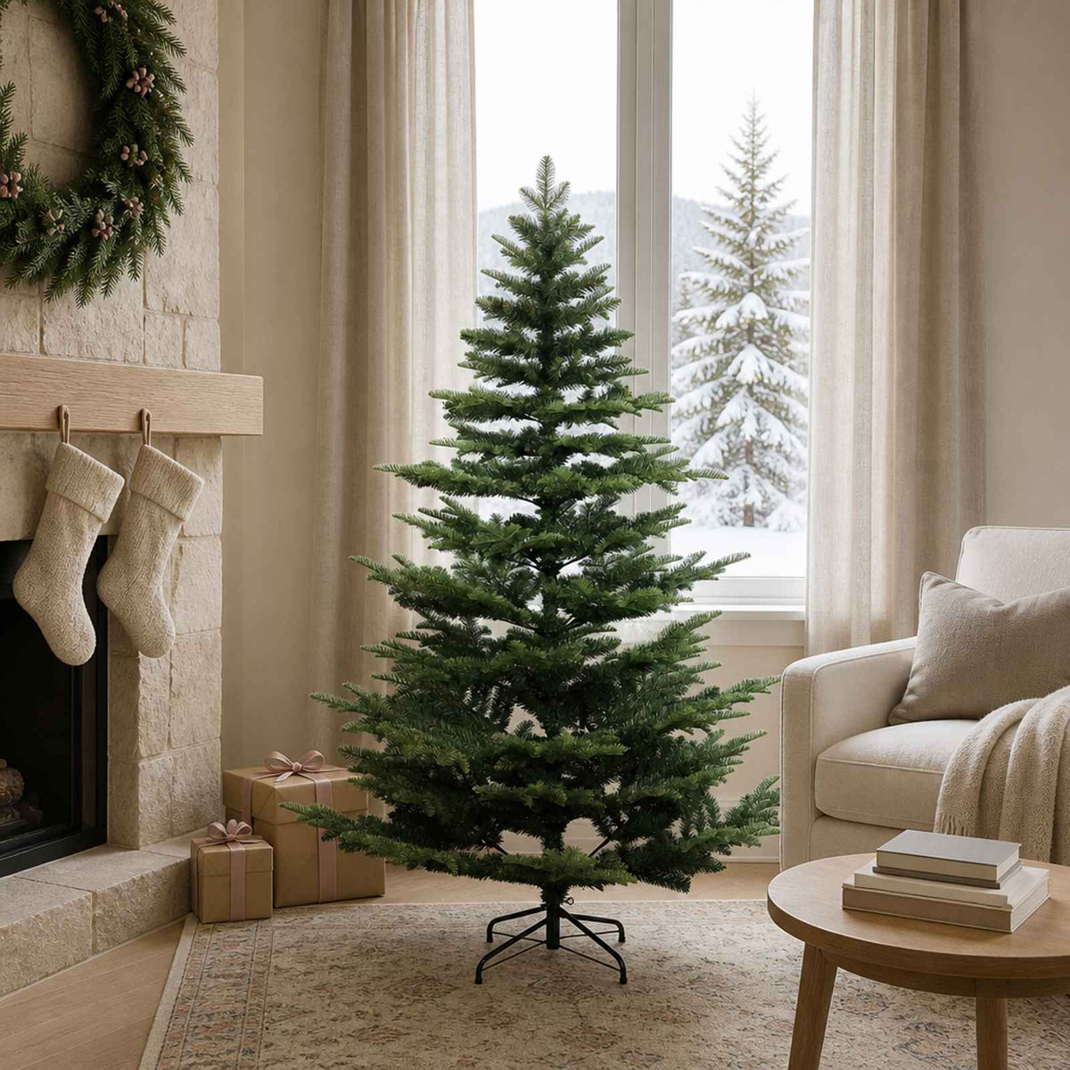 vidaXL Artificial Hinged Christmas Tree 120 cm PE & PVC Green