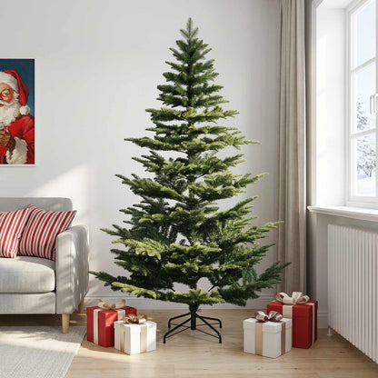 vidaXL Artificial Hinged Christmas Tree 210 cm PE & PVC Green