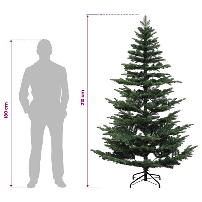 vidaXL Artificial Hinged Christmas Tree 210 cm PE & PVC Green