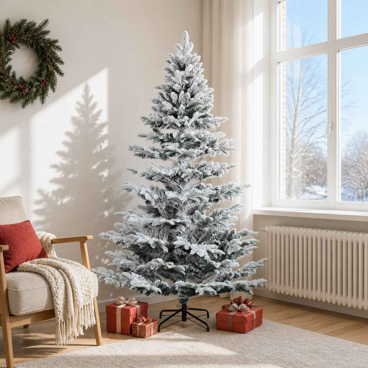 vidaXL Artificial Hinged Christmas Tree 180 cm PE & PVC