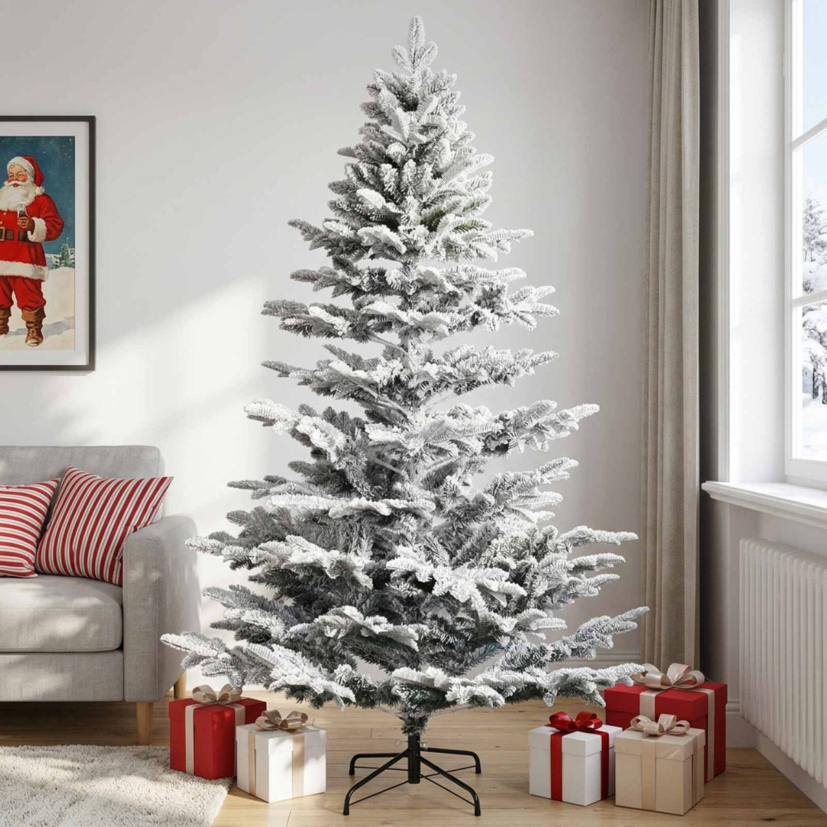 vidaXL Artificial Hinged Christmas Tree 240 cm PE & PVC