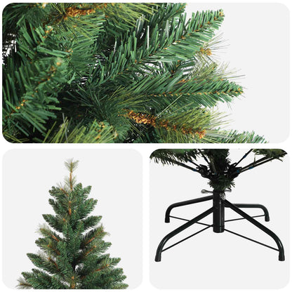 vidaXL Artificial Hinged Christmas Tree 210 cm PVC and Metal Green