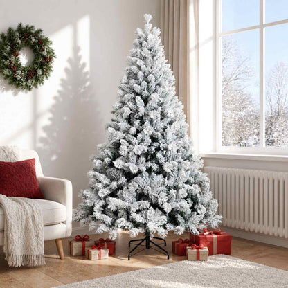 vidaXL Artificial Hinged Christmas Tree 180 cm PVC and Metal