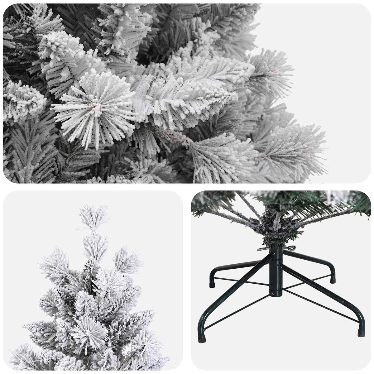 vidaXL Artificial Hinged Christmas Tree 180 cm PVC and Metal