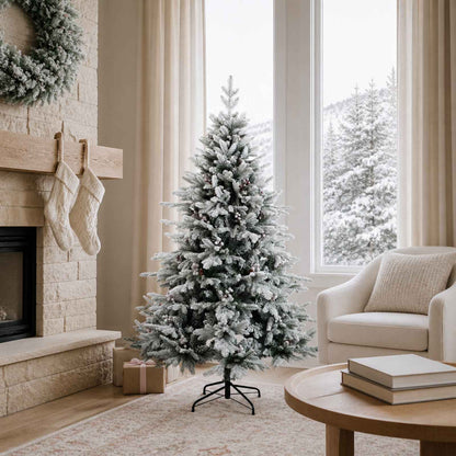 vidaXL Artificial Hinged Christmas Tree 150 cm PVC and Metal