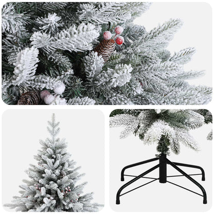 vidaXL Artificial Hinged Christmas Tree 180 cm PVC and Metal