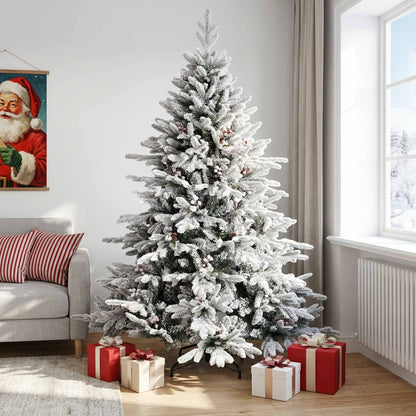 vidaXL Artificial Hinged Christmas Tree 240 cm PVC and Metal