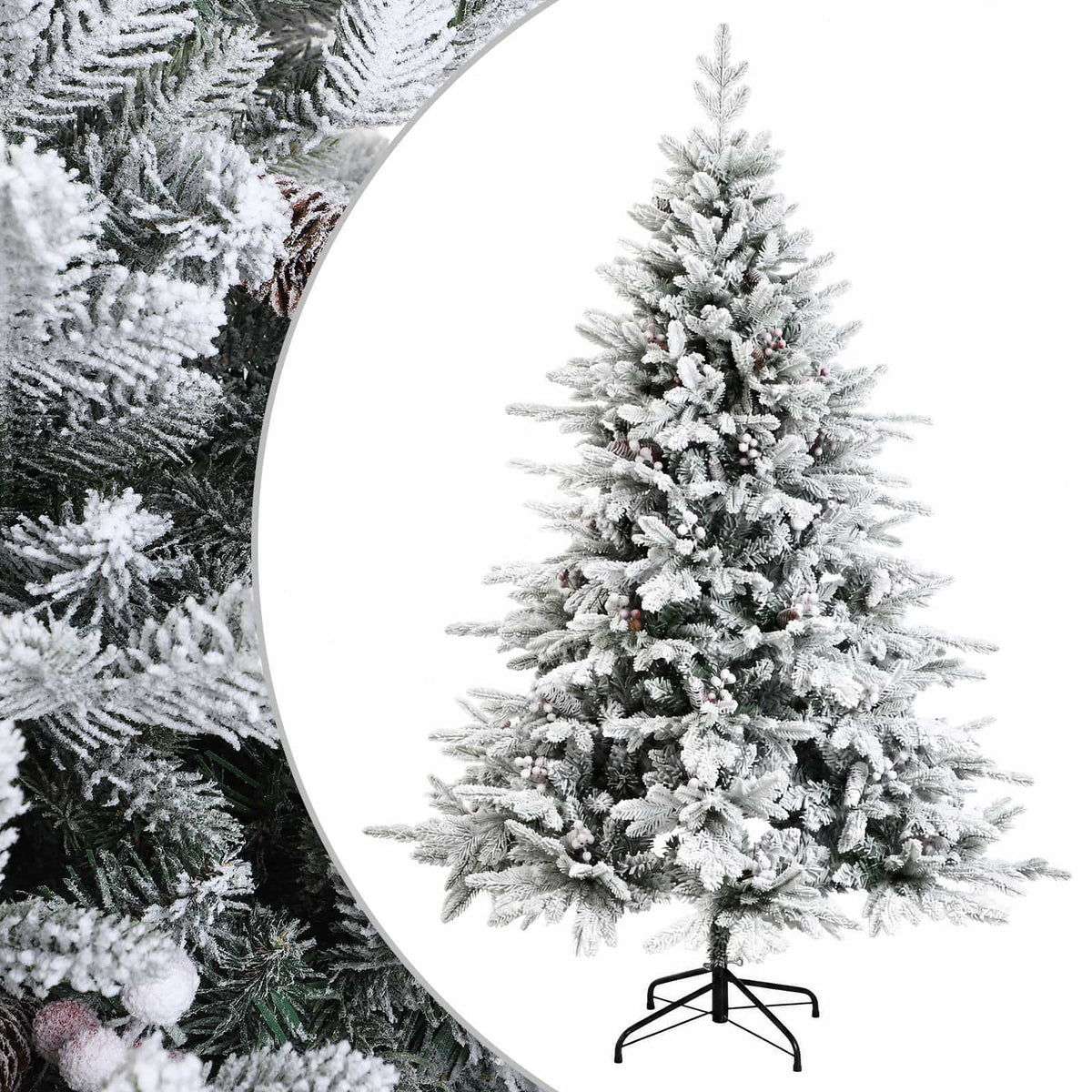vidaXL Artificial Hinged Christmas Tree 210 cm PVC and Metal