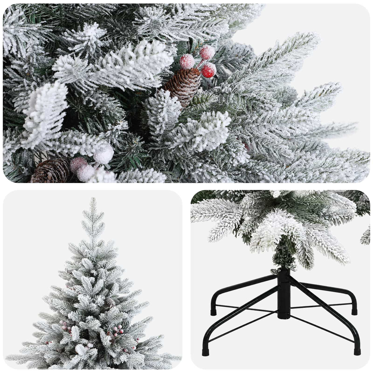 vidaXL Artificial Hinged Christmas Tree 240 cm PVC and Metal
