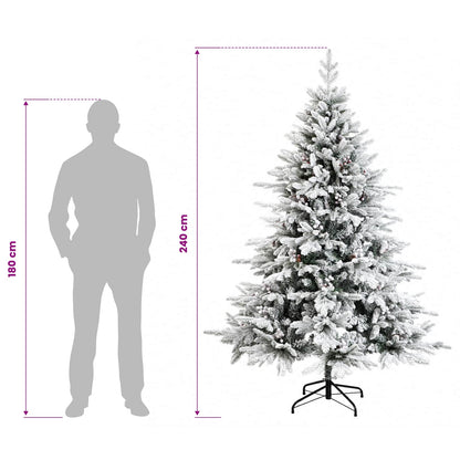 vidaXL Artificial Hinged Christmas Tree 240 cm PVC and Metal