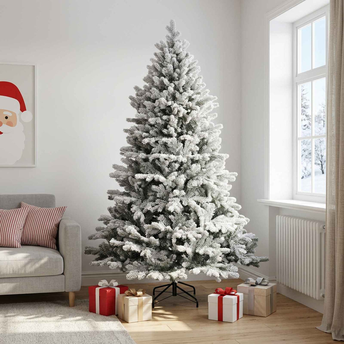 vidaXL Artificial Hinged Christmas Tree 240 cm PVC and Metal