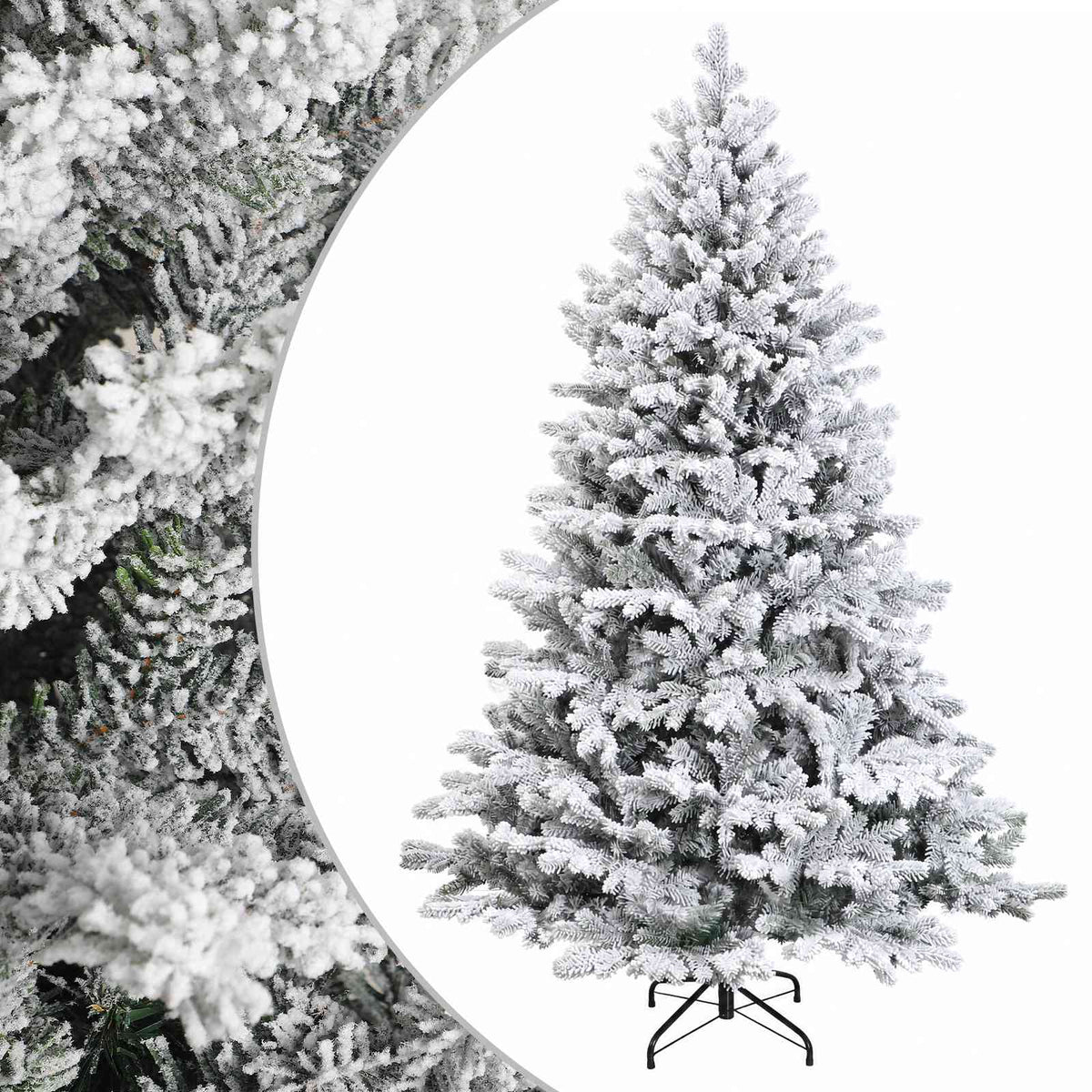 vidaXL Artificial Hinged Christmas Tree 210 cm PVC and Metal
