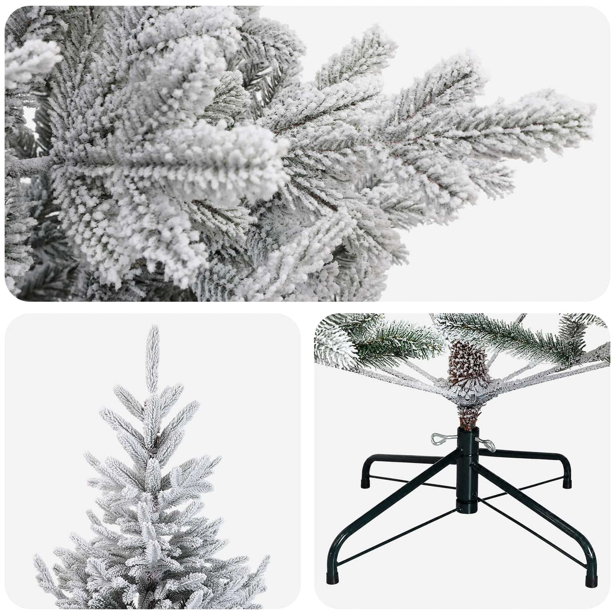 vidaXL Artificial Hinged Christmas Tree 180 cm PVC and Metal