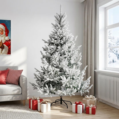 vidaXL Artificial Hinged Christmas Tree 210 cm PVC and Metal