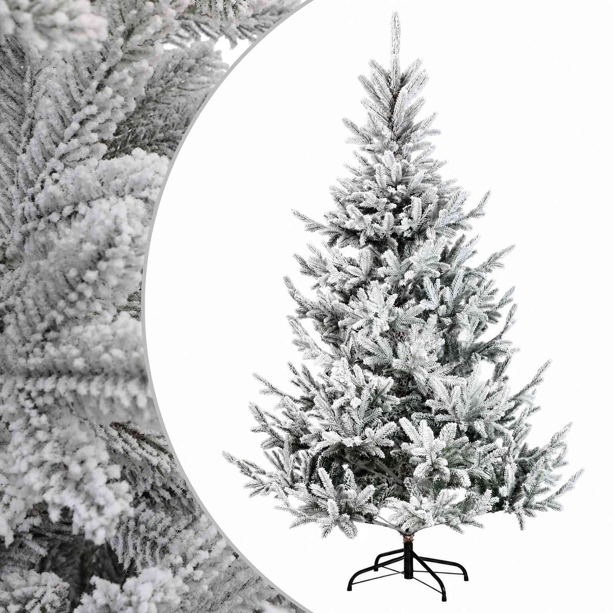 vidaXL Artificial Hinged Christmas Tree 210 cm PVC and Metal