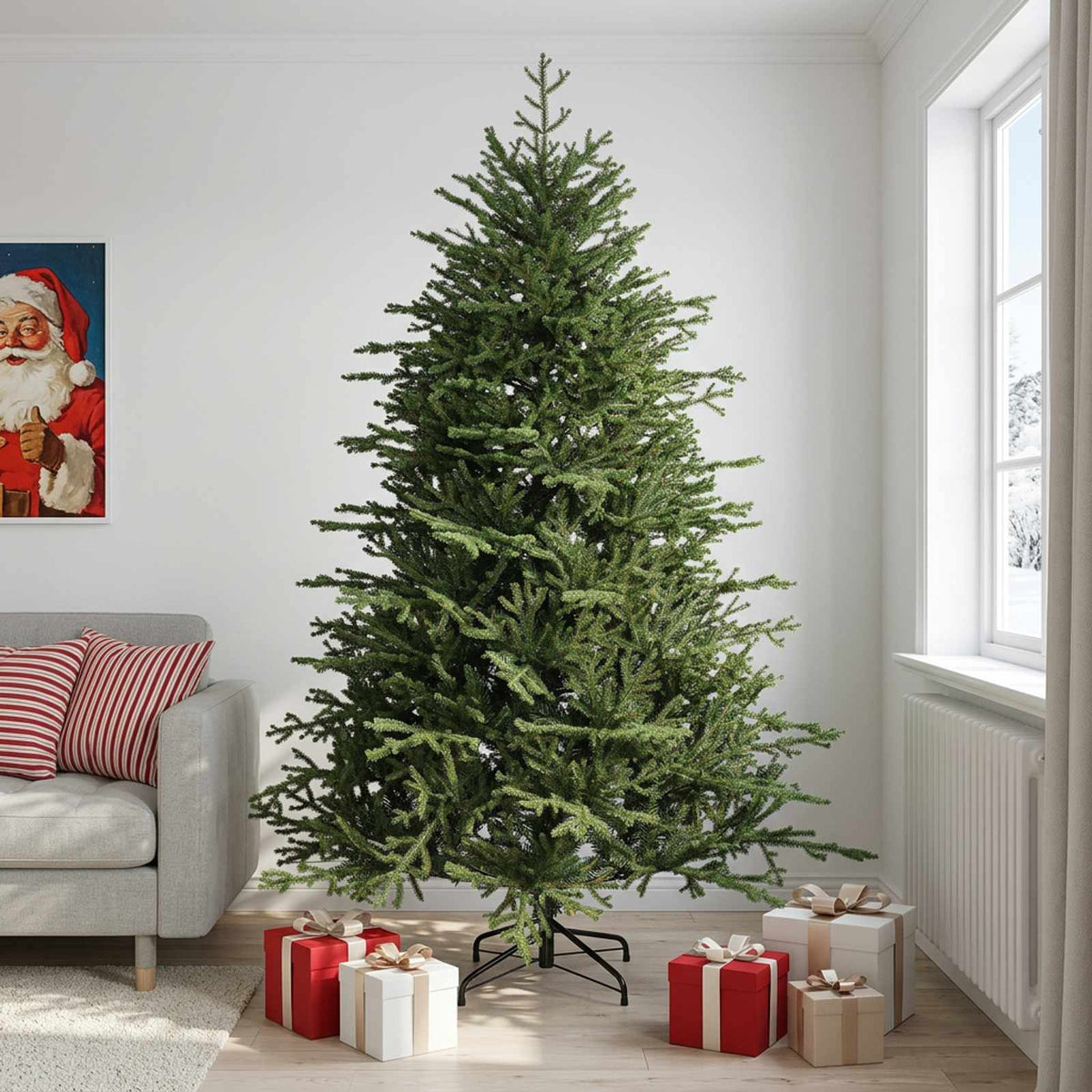 vidaXL Artificial Hinged Christmas Tree 210 cm PVC and Metal Green