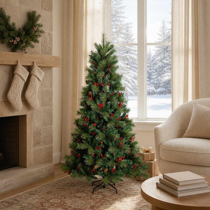 vidaXL Artificial Hinged Christmas Tree 150 cm PVC and Metal Green