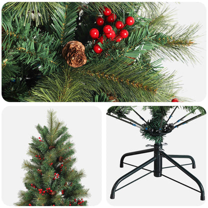 vidaXL Artificial Hinged Christmas Tree 120 cm PVC and Metal Green