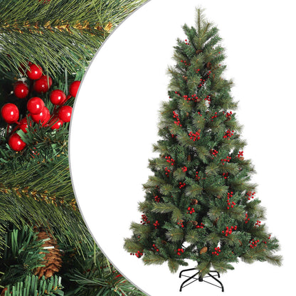 vidaXL Artificial Hinged Christmas Tree 150 cm PVC and Metal Green