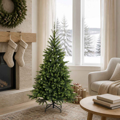 vidaXL Artificial Hinged Christmas Tree 150 cm PVC and Metal Green