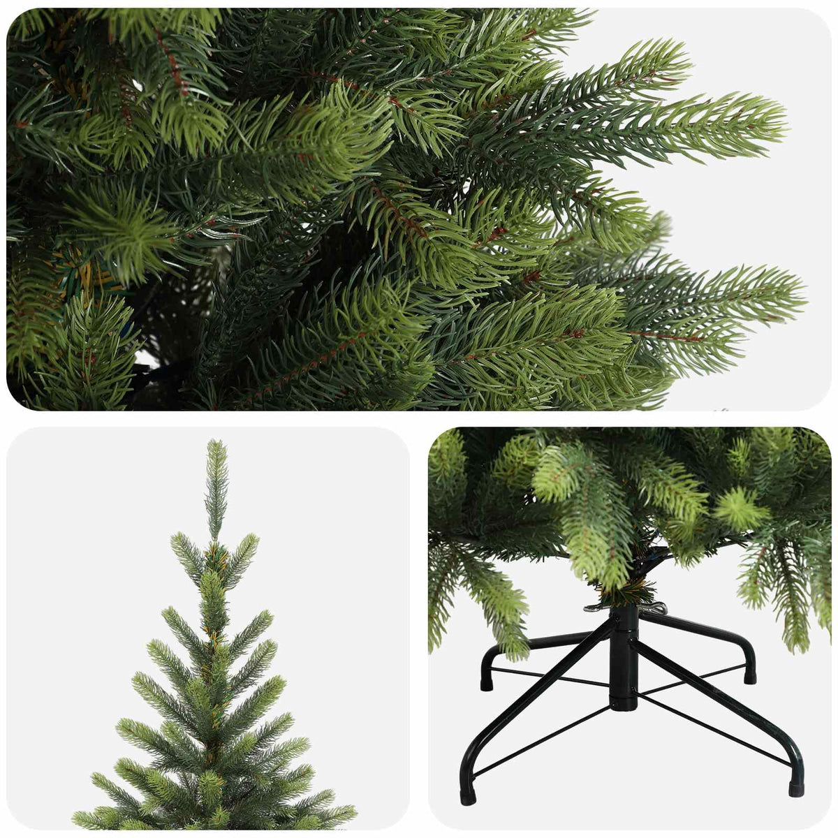 vidaXL Artificial Hinged Christmas Tree 150 cm PVC and Metal Green