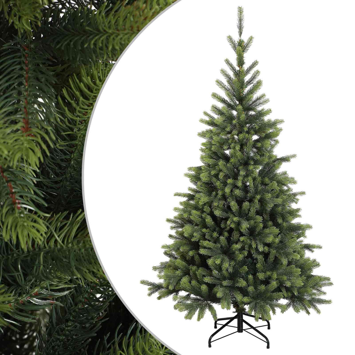vidaXL Artificial Hinged Christmas Tree 150 cm PVC and Metal Green