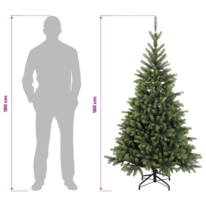 vidaXL Artificial Hinged Christmas Tree 180 cm PVC and Metal Green