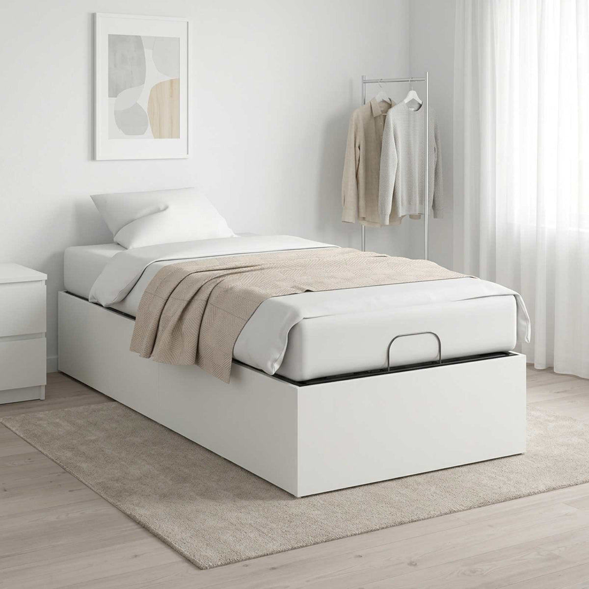 vidaXL Bed Surround for Adjustable Bed Base White 100 x 190 cm