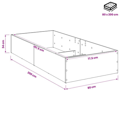 vidaXL Bed Surround for Adjustable Bed Base White 80 x 200 cm