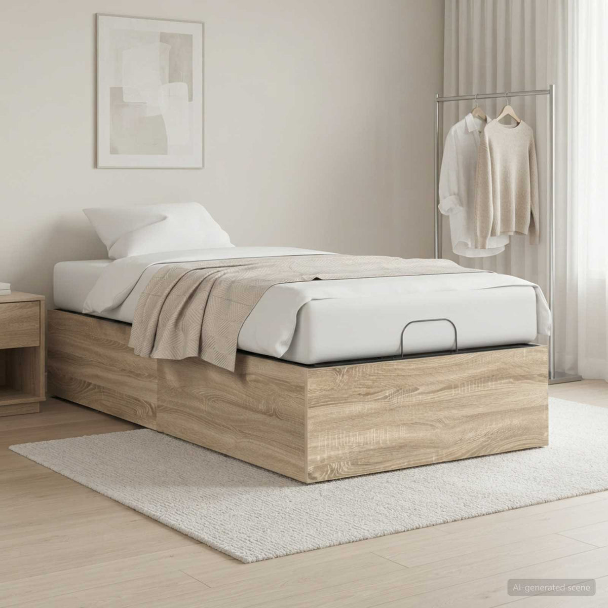 vidaXL Bed Surround for Adjustable Bed Base Sonoma Oak 90 x 200 cm